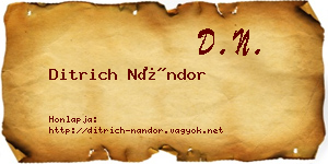 Ditrich Nándor névjegykártya