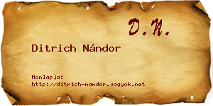 Ditrich Nándor névjegykártya